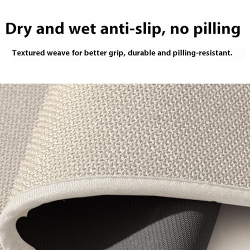 Tapis de bain antidérapant en tissu doux lavable texturé gris