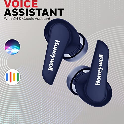 Image of Honeywell Trueno U5000 Truly Wireless ANC Earbuds, Bluetooth V5.0, 16 hrs non-stop music in 1 hr of charge, Noise cancelling with ANC, High Bass, 260mAh Battery, IPX4 Water Resistance, Voice Assistant