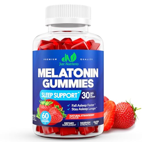 Melatonin 30mg Gummies for Adults (60 Servings) - Maximum Strength Sleep Support with 30mg of...