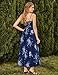 Scarlet Darkness Floral Dress for Women 2026 Corset Milkmaid Sundress Wedding Guest Dresses Navy Blue Floral M