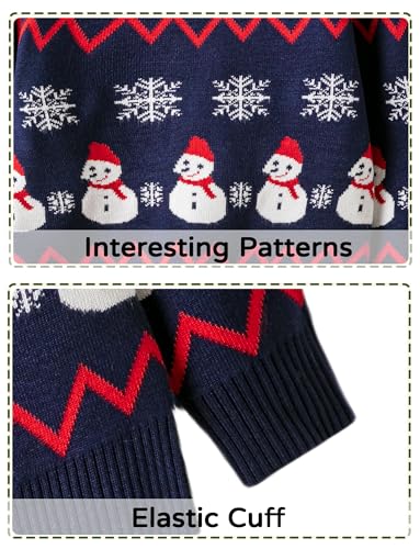 Toddler Boy Knit Christmas Sweater Girls Crew Neck Sweatshirt Snowman Pullover Xmas Clothes Elk Tops 2-6Years4