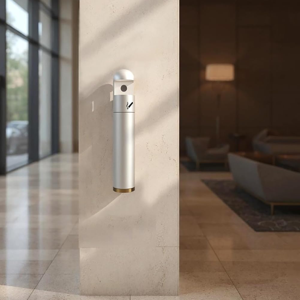 Colonne Cendrière Murale pour Zones Fumeurs, Collecteur De Mégots en Acier Inoxydable, Collecteur De Mégots Commercial, Cendrier Cylindrique Compact, Gain De Place,B