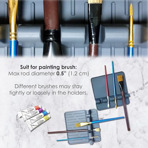 Image of Paint Brush Holder Set, Portable Silicone Stands with 4 Slots, 2 Pack
