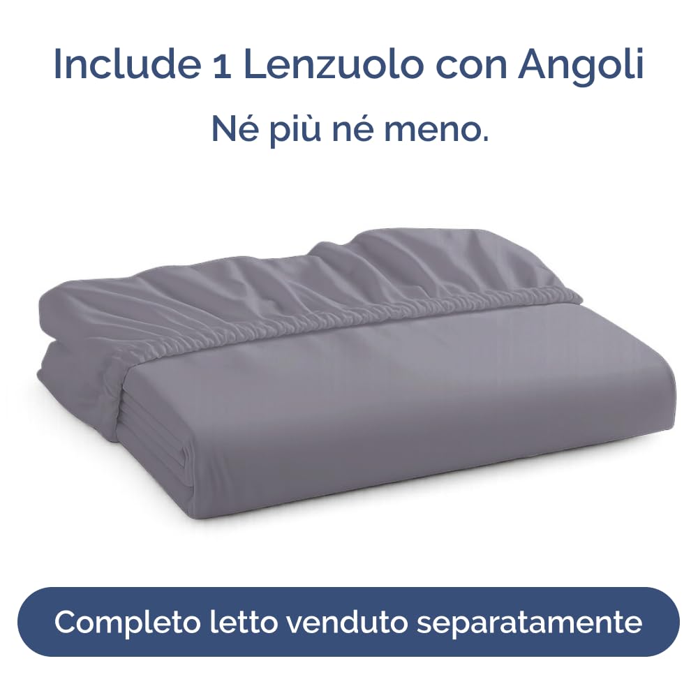 Lenzuolo con angoli 200x200 Grigio scuro, profondità 30 cm - Lussuoso lenzuolo con angoli - Per materassi fino a 30 cm (12") di altezza - Morbido, senza pieghe e traspirante - 200x200 - singola