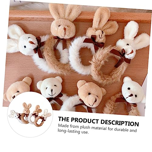 Foytoki 9JWT00KX2076O598WX Rabbit Themed Hair Ties, 4Pcs Plush Bunny Rubber Band Plush Hair Tie Girls Hair Accessories Elastic Hair Bands Scrunchie Holder thumb #7