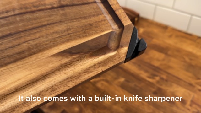 Set de tablas de cortar de madera de acacia con soporte miniatura 7
