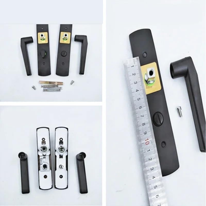 Keyless Handle Door Lock for Bedroom Bathroom Women Cloakroom Fitting Room Toilet Public Convenience MS526 1Pcs(Black 1pcs L 45mm)