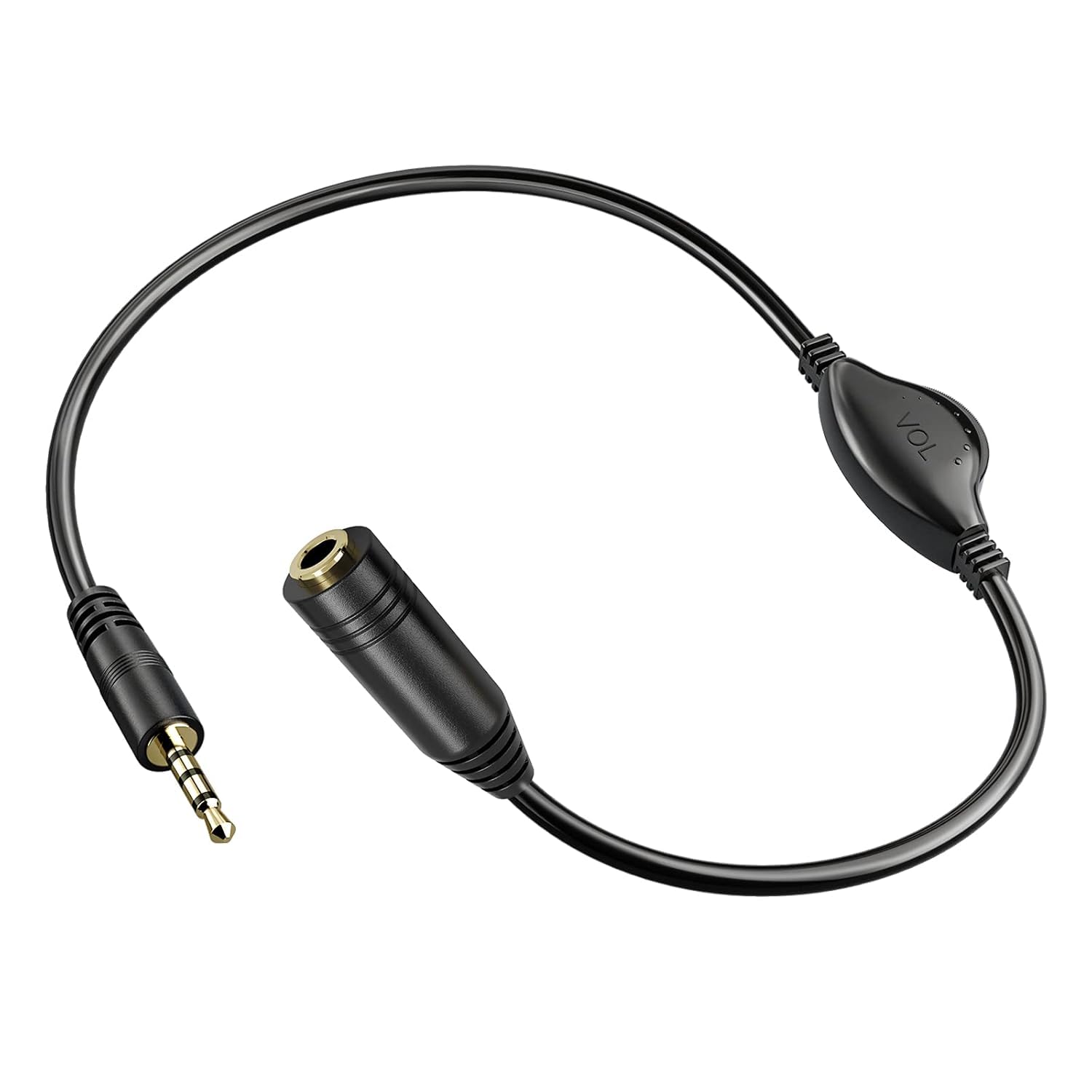PChero 2 Packs 3.5mm Headphone Extension Cables with Mic, Male to Female Stereo Audio Jack Extender Aux Extension Adapter Cords with Volume Control