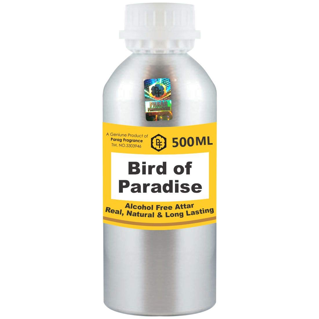 Parag Fragrances Bird of Paradise Attar 500ml Confezione all'ingrosso Attar (Senza alcool, lunga durata Attar per gli uomini - donne e uso religioso) Worlds Best Attar | Itra | Olio profumato | Profumo