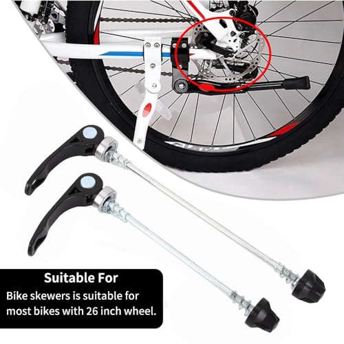 MOPFOL Bike Quick Release Skewers - Front & Rear Axle Set for 26-Inch Wheels, Tool-Less Wheel Removal for Road, Mountain & BMX Bikes (15cm Front/18cm Rear)