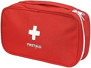 Hudux Fabric First Aid Bag - First Aid Kit Bag Empty for Home Outdoor Travel Camping Hiking, Mini Empty Medical Storage Bag Portable Pouch, Red