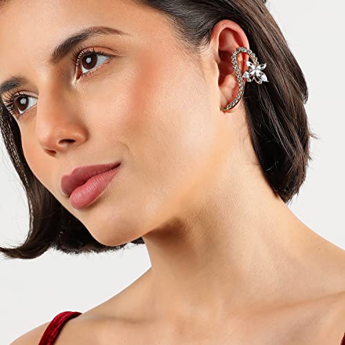 Image of SOHI Designer Cuff Earrings for women & girls, cute earrings for girls, fancy earrings for women stylish, fashion jewellery for women, Light Weight stylish, Cuff Earring, One Ear Cuff, Ear wire