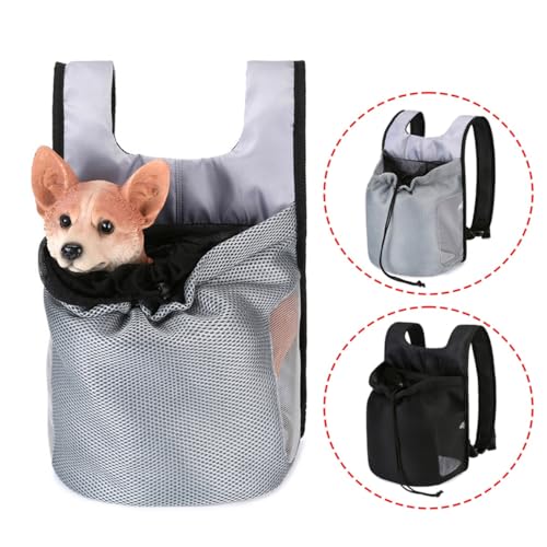Mochila para perros pequeños que alivia el peso: bolsa de viaje gris doble hombro 3