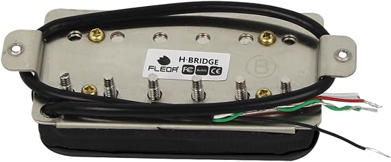 FLEOR Alnico 5 HSS Single-Coil+Humbucker Pickup Neck+Middle+Bridge Pickup（14-15K）Set, Black