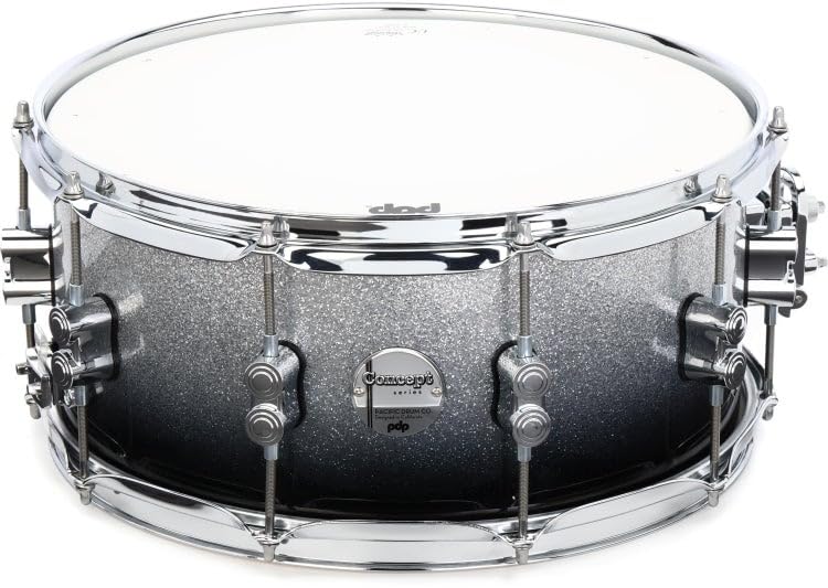 Pacific Drums Concept Maple Werbel, 14" x 6.5", Silver to Black Fade Lacquer