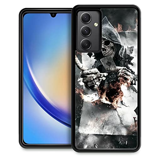 CARLOCA Compatible with Samsung Galaxy A54 Case,Skull Poker Samsung Galaxy A54 Cases for Girls Women,Fashion Graphic Design Shockproof Anti-Scratch Drop Protection Case for Samsung Galaxy A54 - image 1