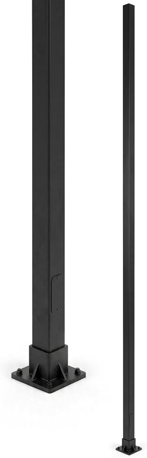 RAB Lighting CS-15D 15 ft Outdoor Fiberglass Light Pole Anchored | Commercial Parking Lot Lighting Pole, Street Lighting, Outdoor Lamp Post, Municipal & Industrial Lighting (Drilled, 15 ft)