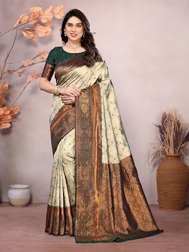 Image of Women's Kanjivaram Soft Silk Banarasi Saree With Blouse Piece | Banarasi Sari For Women | Saree with Blouse piece