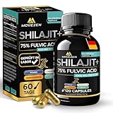 MOVEZEN Shilajit+ Kapseln, 120 Stück, 100% reines Himalaya Shilajit original mit 75% Fulvinsäure & 85 Mineralien, laborgeprüft, Premium Mumijo 30g, ohne Zusatzstoffe, vegan, Energie & Vitalität