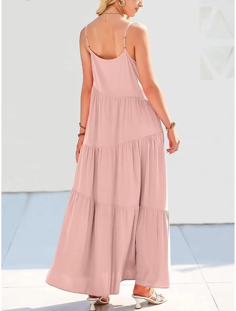 Womens Summer Dresses Spaghetti Strap Maxi Dress for Women Boho Sun Dresses 2026 - Image 3