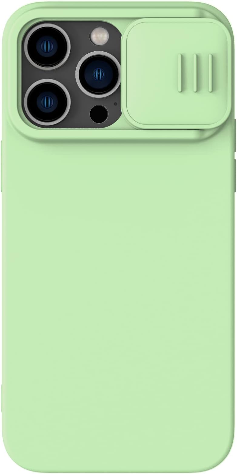 Nillkin Silky Magnetic Silicon Shock Absorbent Protective Case For iPhone 14 Pro Max 6.1 Inches - Mint Green