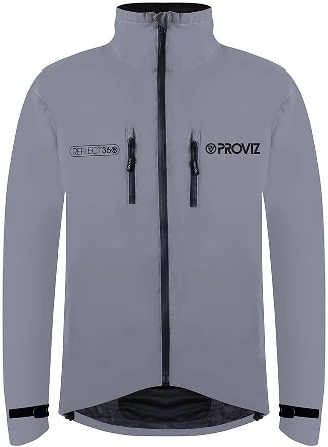 ProvizMen’s City REFLECT360 Reflective Jacket – Cycling Jacket for Men, Waterproof, Windproof, Full Reflectivity, Seam Sealed Hi Vis Cycling Jacket with Fleece Collar