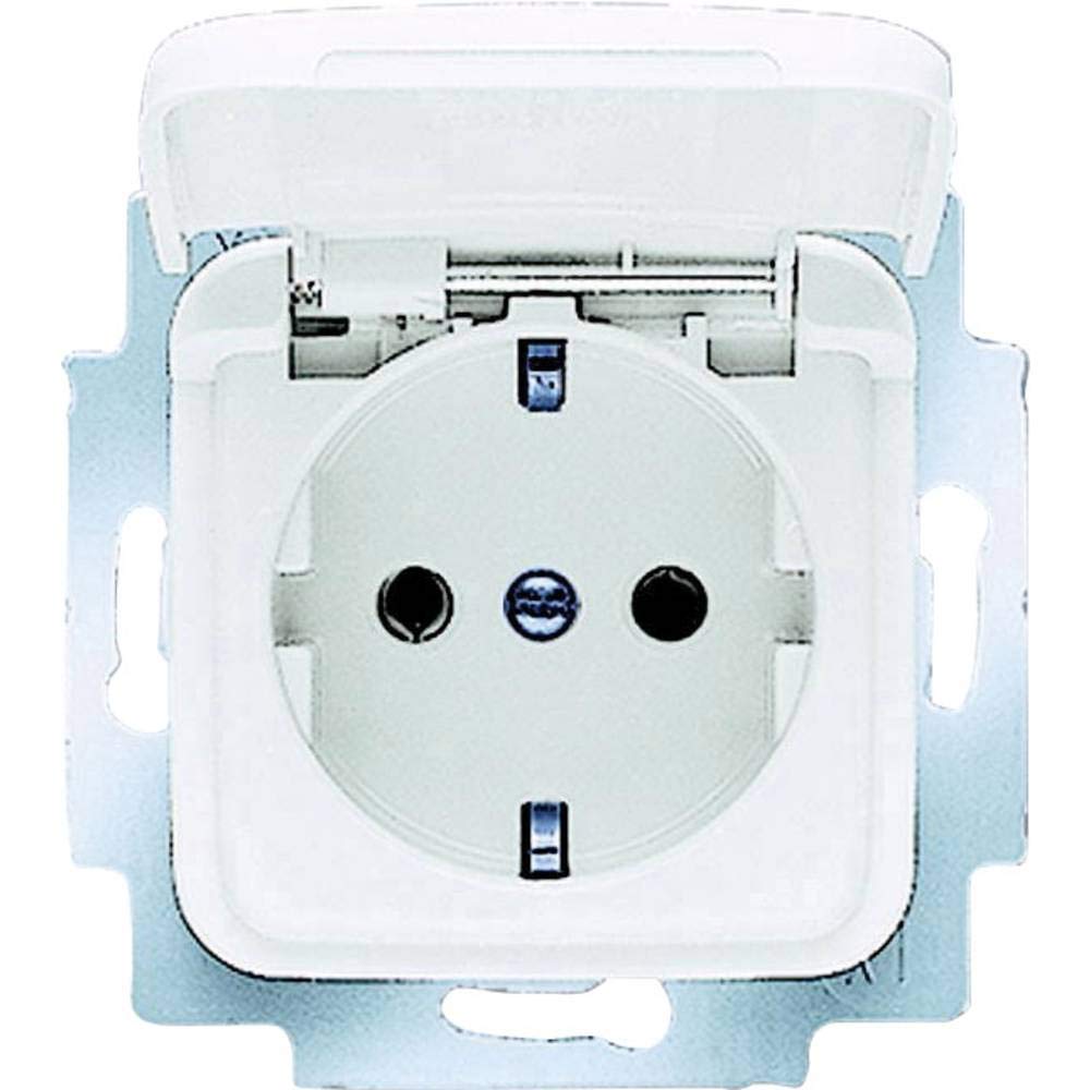 Busch-Jaeger Inserto presa con contatto di protezione, Reflex SI Linear bianco alpino 20 EUK-214