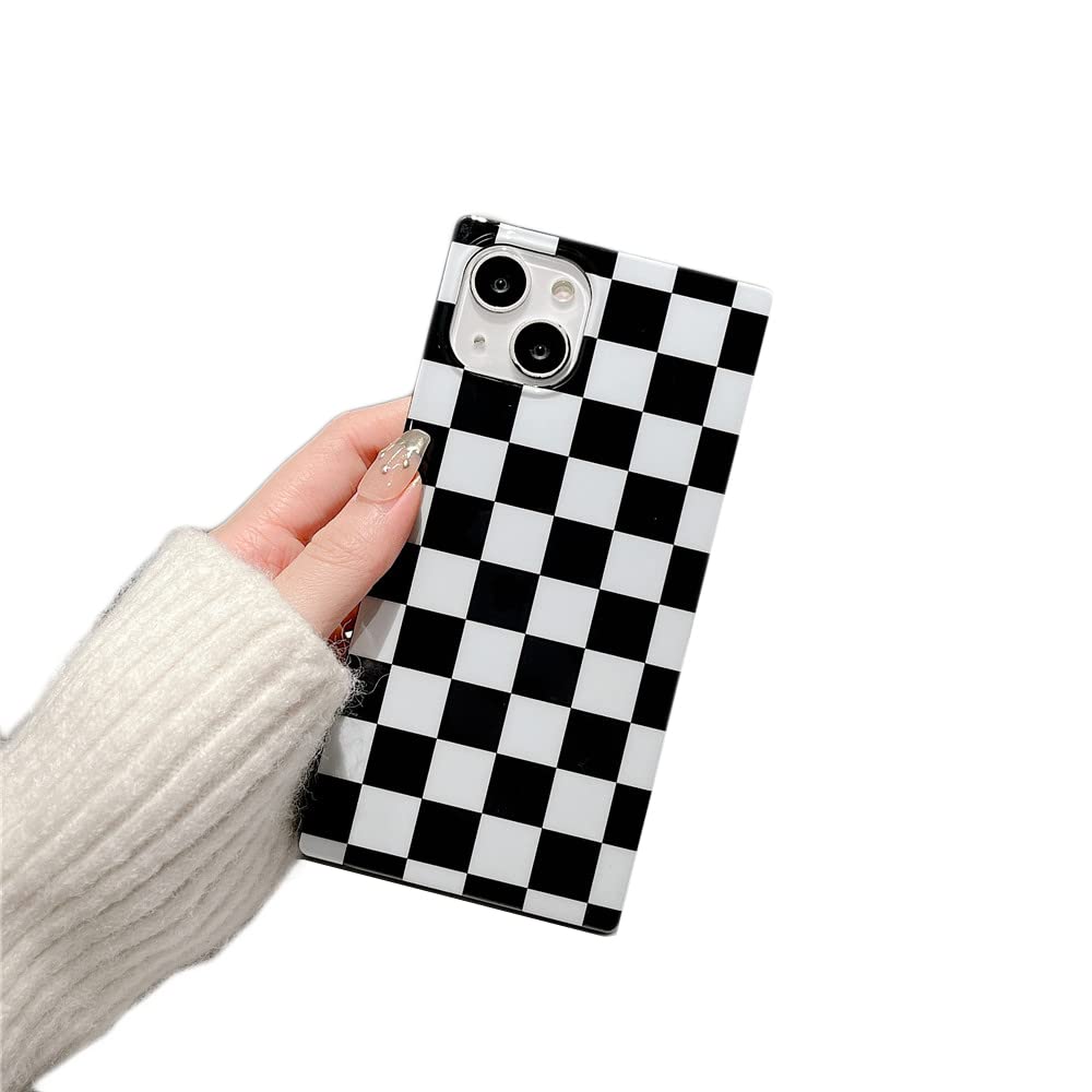 Coque compatible iPhone SE 2022 2020 8 7 carrée géométrique damier - 8