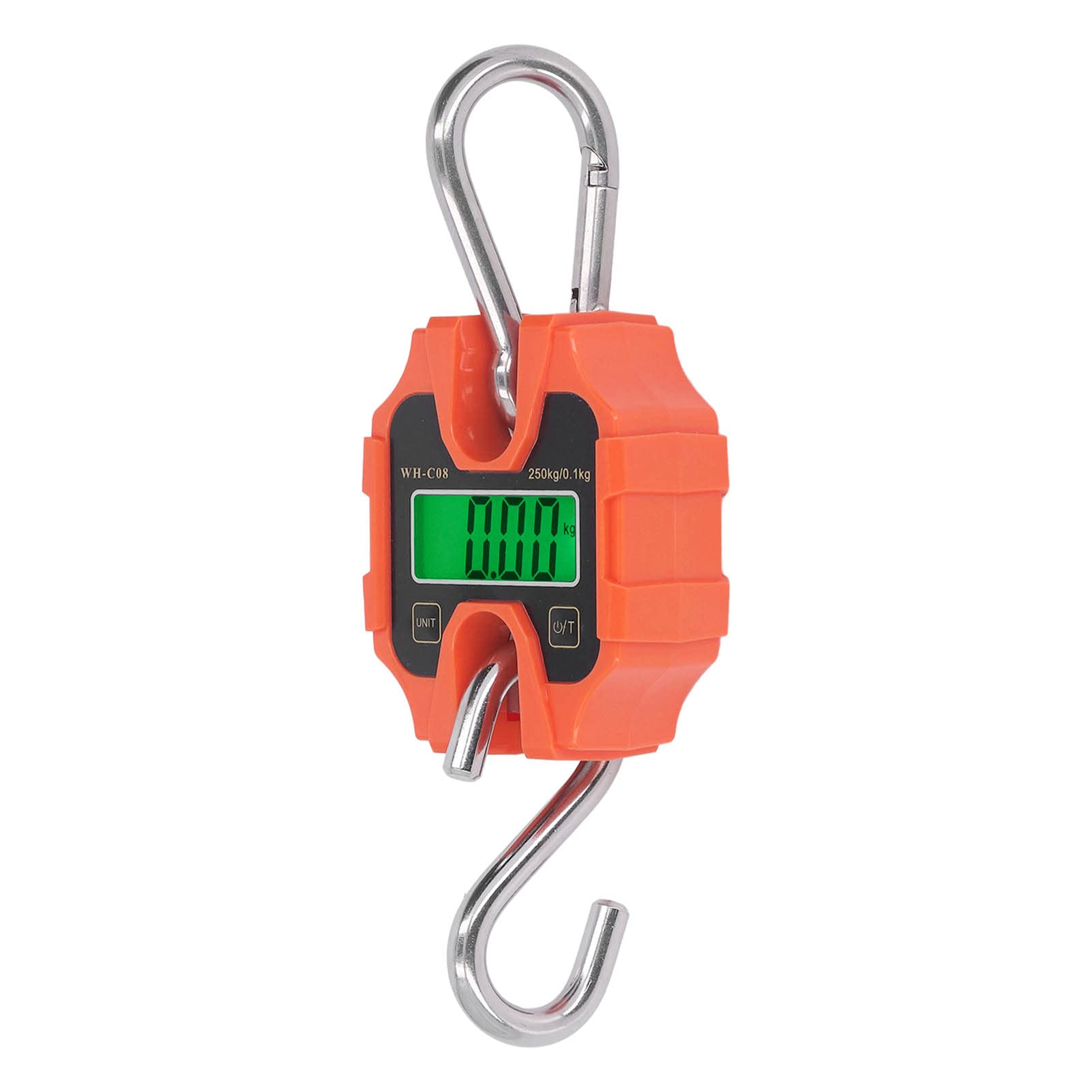 250kg Portable Mini Digital Crane Scale with Detachable LCD Display, 304 Stainless Steel Hook for Fishing, Hunting, Travel, Industrial Hanging Weighing Tool