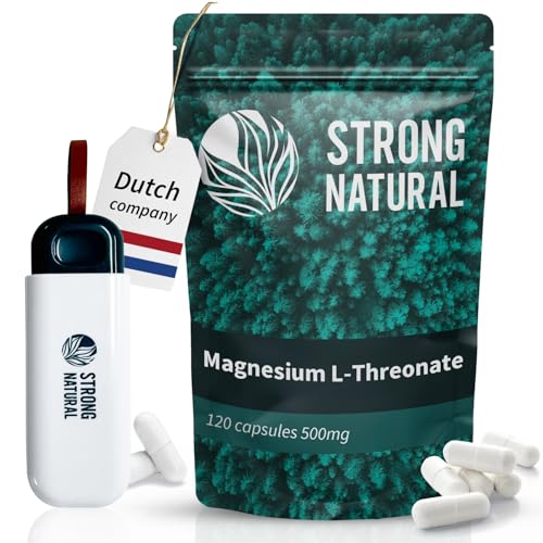 Strong Natural Magnesio L-Treonato [120 Cápsulas + Pastillero Premium GRATIS] Dosis diaria de 2000 mg - 100% natural, probado en laboratorio, biodisponibilidad óptima, favorece la memoria