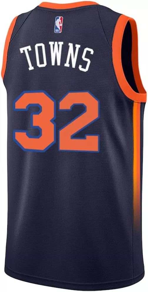 Karl-Anthony Towns New York Knicks NBA Kids Youth 8-20 Navy Statement Edition Swingman Jersey - Image 3
