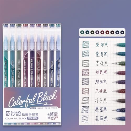 Set de 9 bolígrafos gel de 0.6mm multicolor miniatura 2
