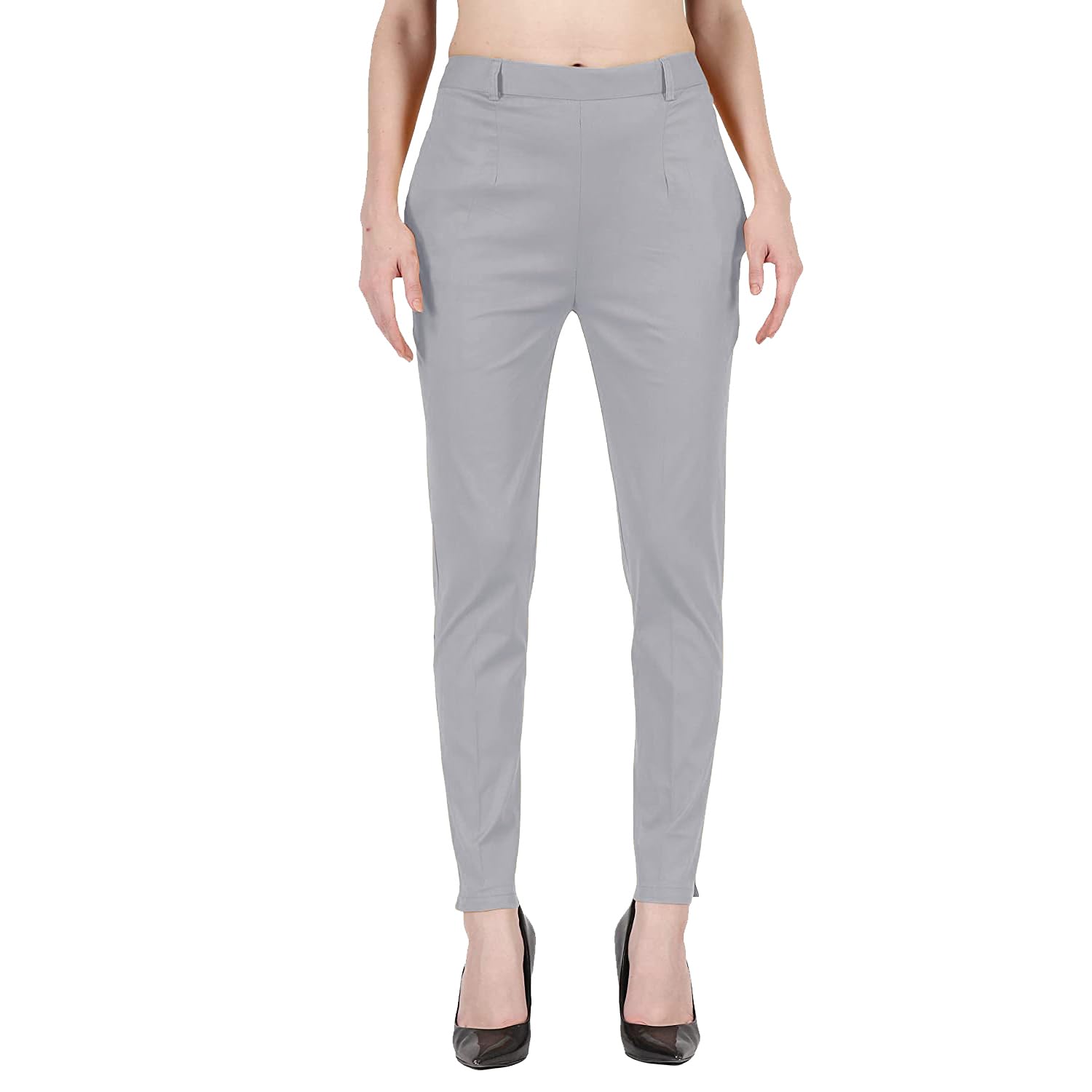 Women's Cotton Blend Formal & Plain Trousers (Pack of 1)-image-9