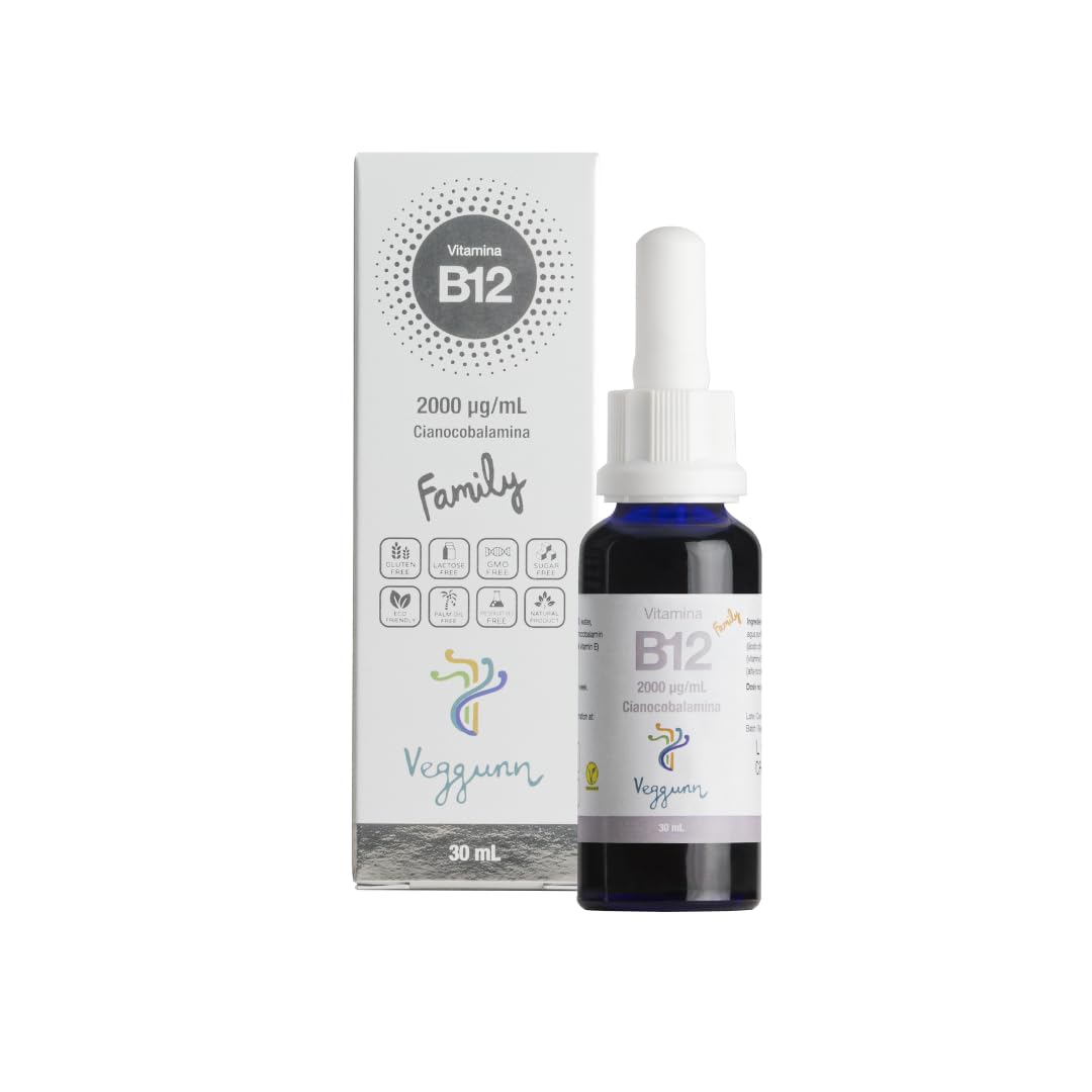 Vitamine B12 Family - 30 ml. pour 30 Semaines - 2000 mcg/ml. - B12 Vitamine Sublingual pour Adultes et Enfants - Complément Alimentaire Naturel qui Aide à Améliorer le Métabolisme