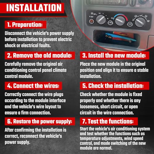 ISINSWIFT 599-006 Climate Control Module,A/C Heater Climate Control Panel Fit for Chevrolet Suburban Tahoe Fit for GMC Yukon 1996-2000, Replace#9378805 16231165 - Thumbnail 5
