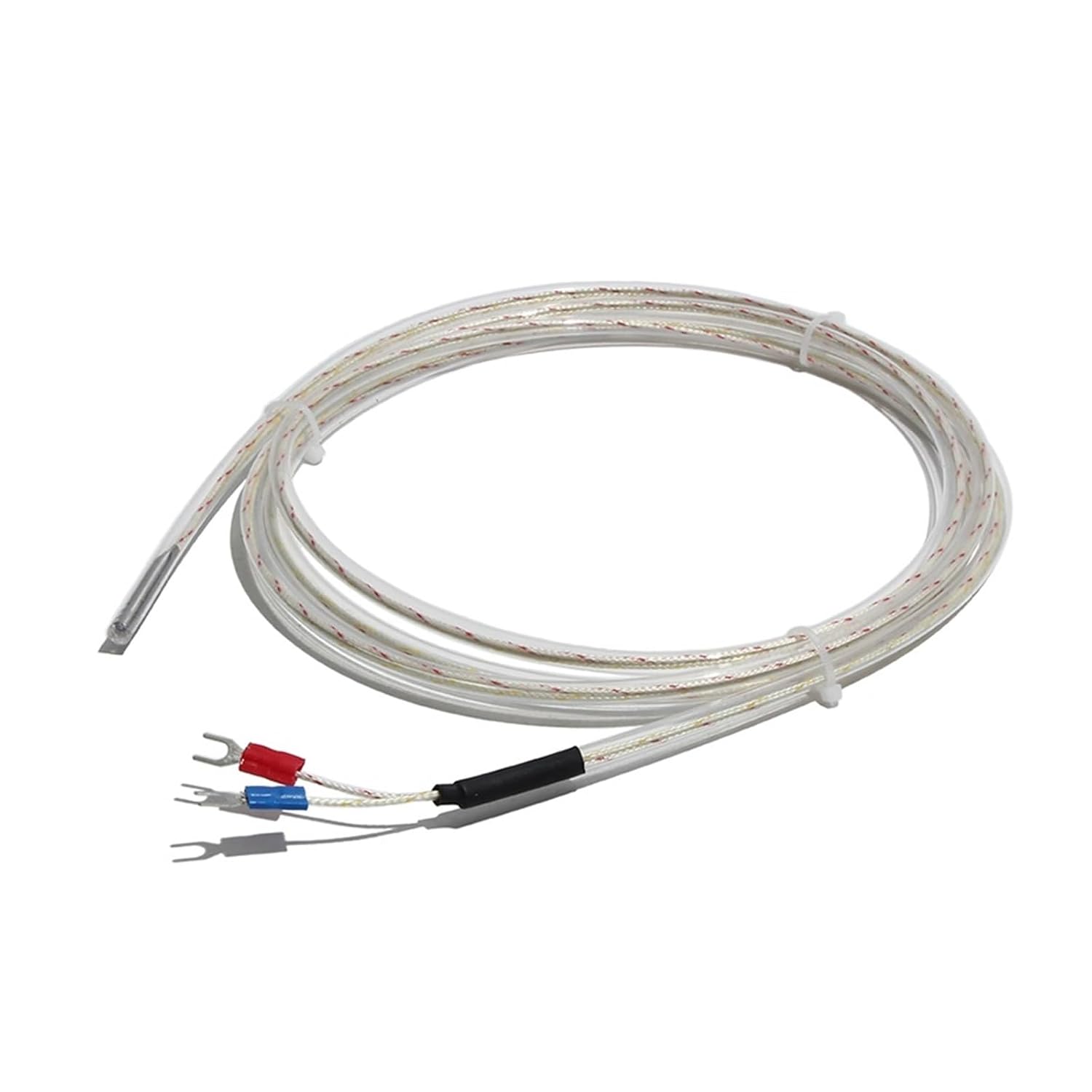 K/E Type Thermocouple Temperature Sensor Platinum Resistance Corrosion-Resistant Acid & Alkali Probe Transparent PTFE Wire(Lead L 3m,K Type)