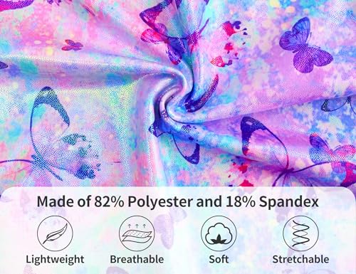 Image of Domusgo Toddler Leotard Gymnastics Long Sleeve, Sparkly Tumbling Dance Leotards for Baby Girls Kids Teens 2-14 Years