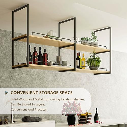 Étagère de plafond cuisine encombrée solution de rangement 2 niveaux - 8