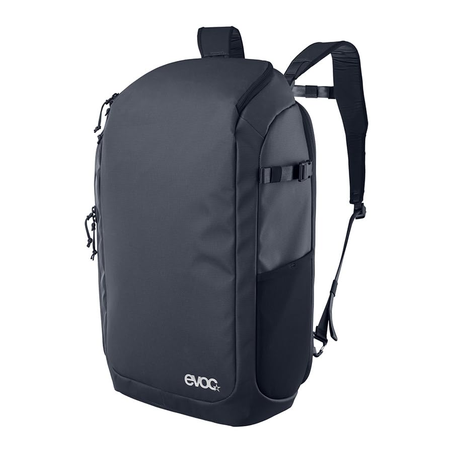 EVOC Athlete Mochila para ciclismo y viaje - Ligero gris carbono/negro - Mochila convertible, bolsillos de acceso rápido y correa de carro de 30 l