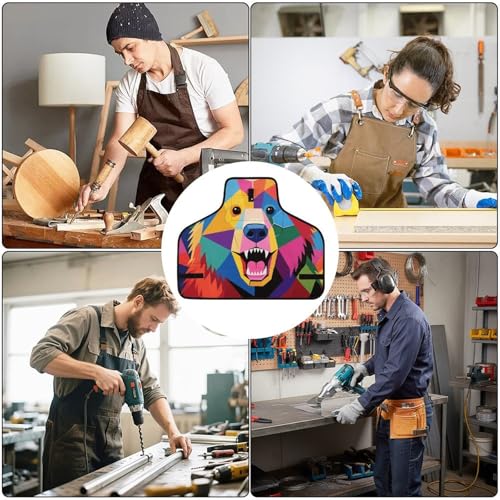 Delantal de trabajo Colorful Bear multicolor para hombres y mujeres miniatura 6