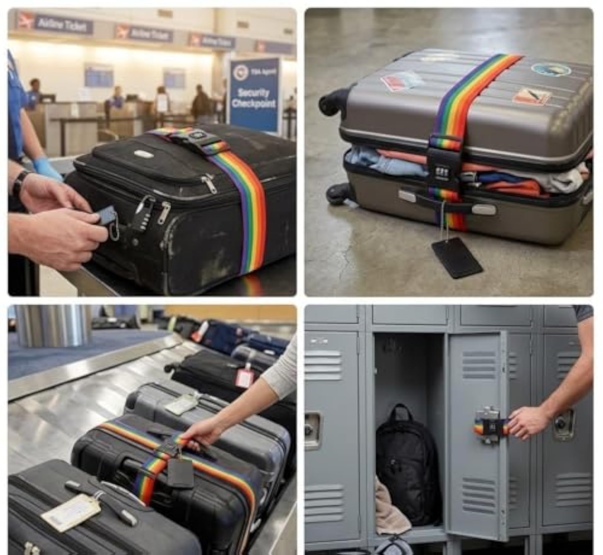 3-in-1 Travel Security Kit with Luggage Strap