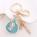 Jzcky Shzrp Fortune Bag Crystal Rhinestone Keychain Key Chain Sparkling Key Ring Charm Purse Pendant Handbag Bag Decoration Holiday Gift(Blue)