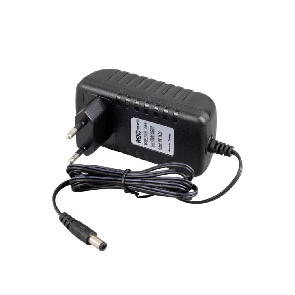 18 VOLT - 1 AMPER 5.5 * 2.5 UÇLU YERLİ ÜRETİM PRİZ TİPİ ADAPTÖR