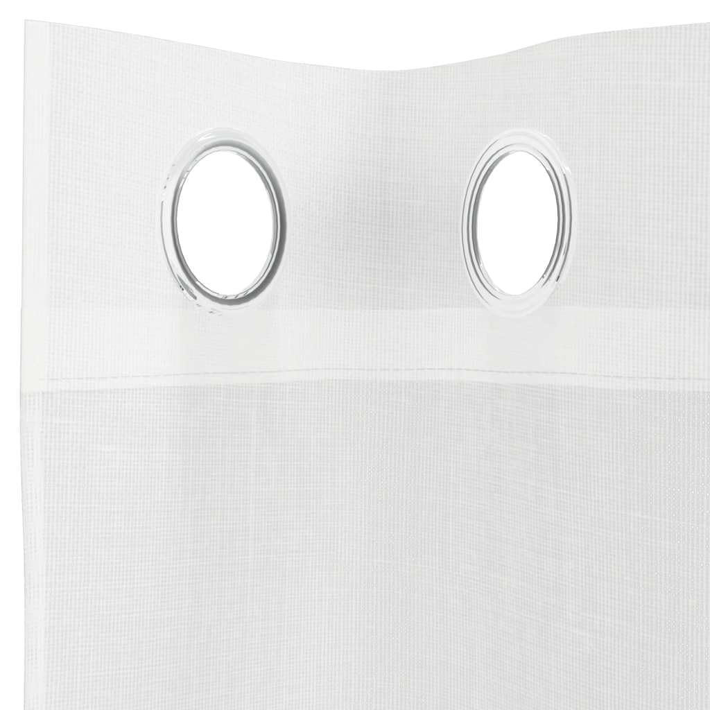 Voile Vorhänge mit Ösen 2 Stück Weiß 140x225 cm 100% Polyester semi-transparent lichtdurchlässig Sichtschutz Wohnzimmer Schlafzimmer Küche