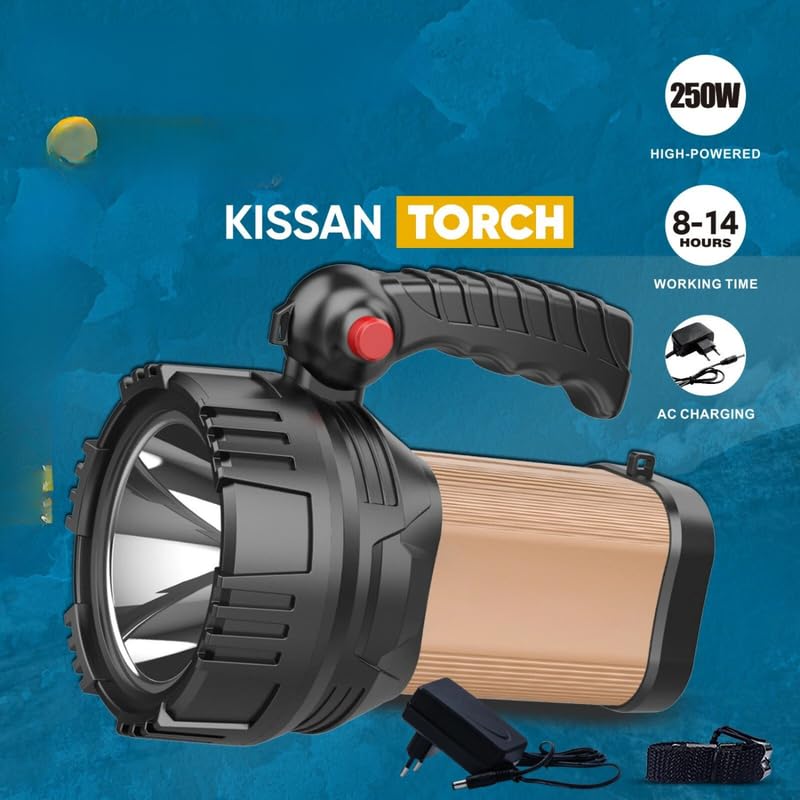 Image of Drumstone [𝐎𝐍 𝐎𝐅𝐅𝐄𝐑 𝟏𝟓 𝐘𝐄𝐀𝐑𝐒 𝐖𝐀𝐑𝐑𝐀𝐍𝐓𝐘 Long Range Torch Light with Blinker & 8 Hours Battery Backup - Rechargeable, High-Power, Ideal for Outdoor, Emergency & Extended Use