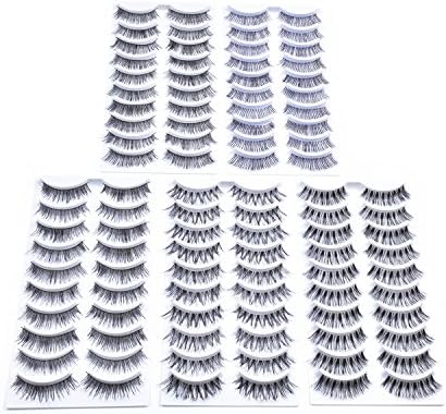 Kenzie Beauty 50 Pairs Wispies False Eyelashes Handmade Natural Lashes Pack