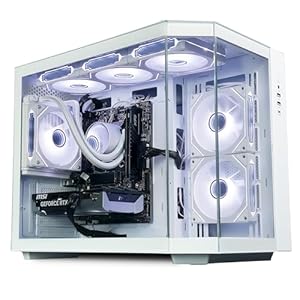 ionz Gaming PC – Desktop Computer, AMD Ryzen 7 5700X, NVIDIA RTX 5060,16GB RAM 1TB NVMe SSD, 120mm AIO, Windows 11, 600W 80+ PSU, WiFi, Apex, White
