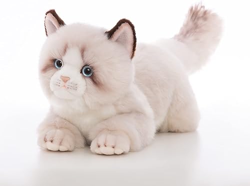 CU-MATE Gato Ragdoll Gris de Peluche de 20 Pulgadas - Juguetes de Animales de Peluche - Juguete de Peluche Realista de Gato Ann Baker Hecho a Mano