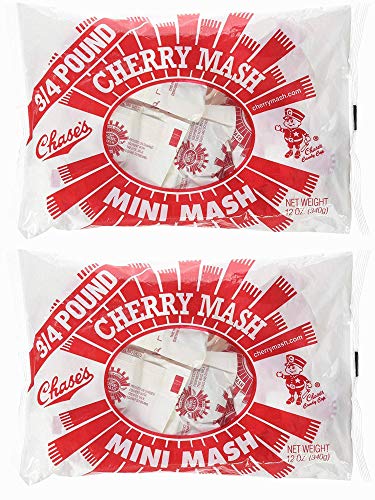 Chase's Mini Mash Cherry Mash Candy Bars, 12 Ounce Bags Original Flavor (Pack of 2)