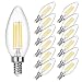 SHINE HAI Candelabra LED Filament Bulbs Dimmable 40W Equivalent, 4000K Chandelier B11 LED Bulb E12 Base Decorative Candle Light Bulb(12-Pack)